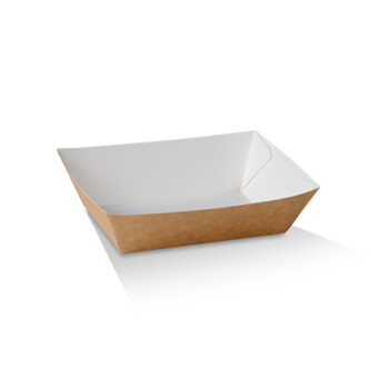 WHITE CARDBOARD TAKEAWAY TRAYS