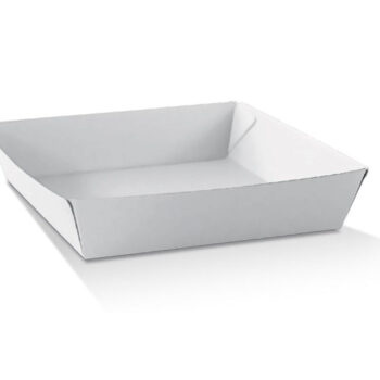WHITE CORRUGATED TAKEAWAY TRAYS