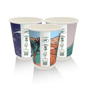 8 OZ Aqueous Coated Double Wall Cup/Art Series 500pc/ctn