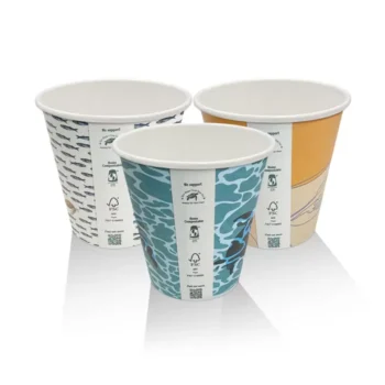 8oz Aqueous Coated Single Wall Cup /Art Series One -lid -Fits -All