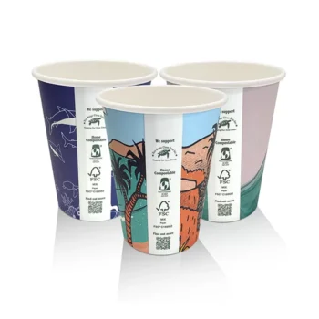 8 OZ Aqueous Coated Single Wall Cup/Art Series