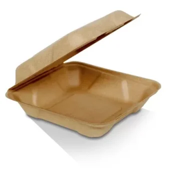 Unbleached Sugarcane Clamshell 8″ 200pc/ctn