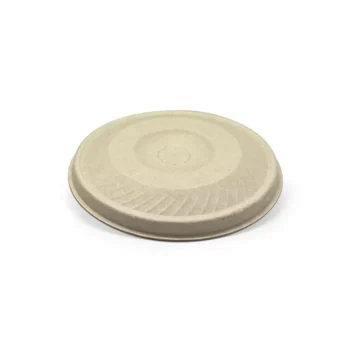 Bagasse Lid-90mm Flat Cup Lid /Natural 1000pc/ctn