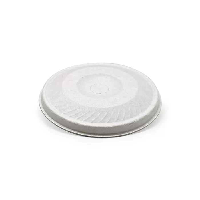 Bagasse Lid-90mm Flat Cup Lid /White 1000pc/ctn