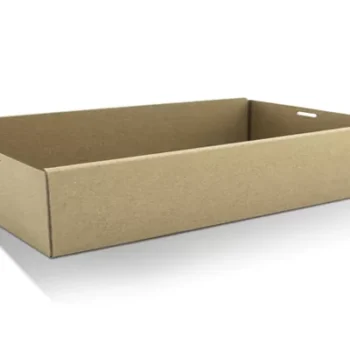 Brown Corrugated Rectangle Catering Tray Large,H:80mm 50pc/ctn