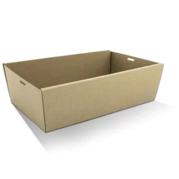 Brown Corrugated Rectangle Catering Tray Medium,H:80mm, 50pc/ctn