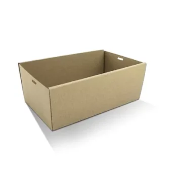 Brown Corrugated Rectangle Catering Tray Small, H:80mm 50pc/ctn