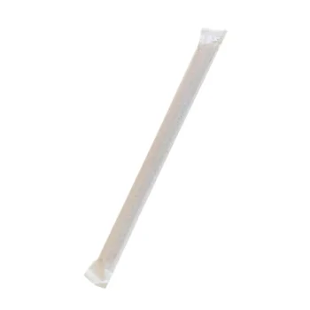 bamboo fiber straw bubble tea individually wrapped Slant cut