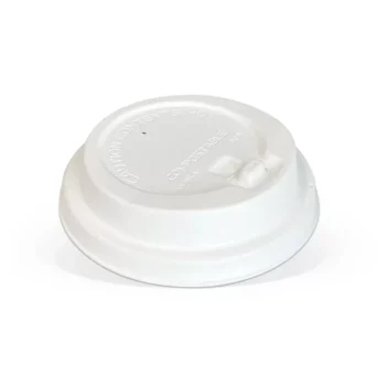 Bagasse Lock-back Lid 8/12/16/20oz (90mm)/White 1000pc/ctn