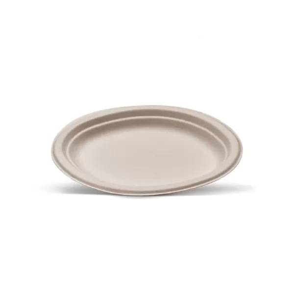 Unbleached Sugarcane Oval Plate Small 500pc/ctn