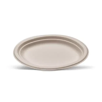 Unbleached Sugarcane Oval Plate Large 500pc/ctn