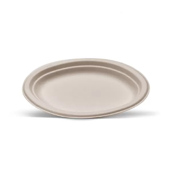 Unbleached Sugarcane Oval Plate Large 500pc/ctn