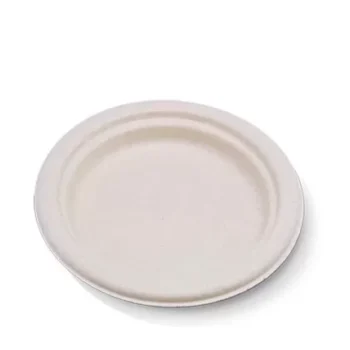 Unbleached Sugarcane Round Plate 9″ 500pc/ctn