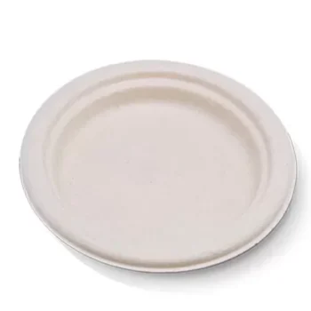 Unbleached Sugarcane Round Plate 10″ 500pc/ctn