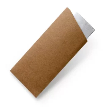 Kraft Cutlery Pouch with white Napkin 1000pc/ctn