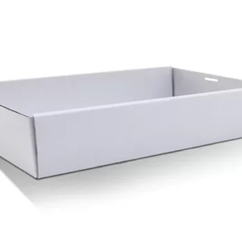 White Corrugated Rectangle Catering Tray Large 50pc/ctn