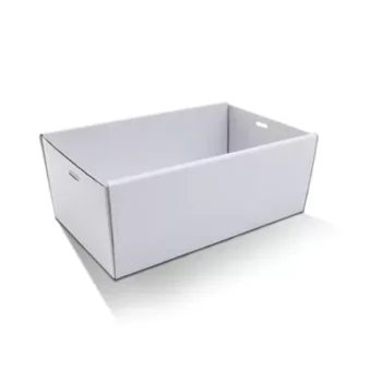 White Corrugated Rectangle Catering Tray Small, 50pc/ctn