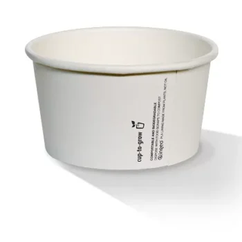PLA Coated Paper Bowl 12OZ Plain 500pc/ctn