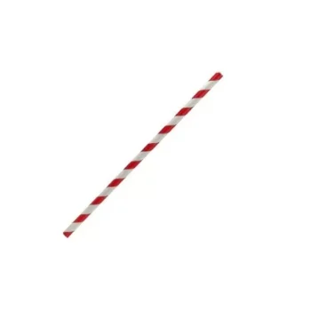 Paper Straw Cocktail- Red Stripe 2500pc/ctn