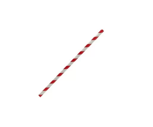 Paper Straw Cocktail- Red Stripe 2500pc/ctn
