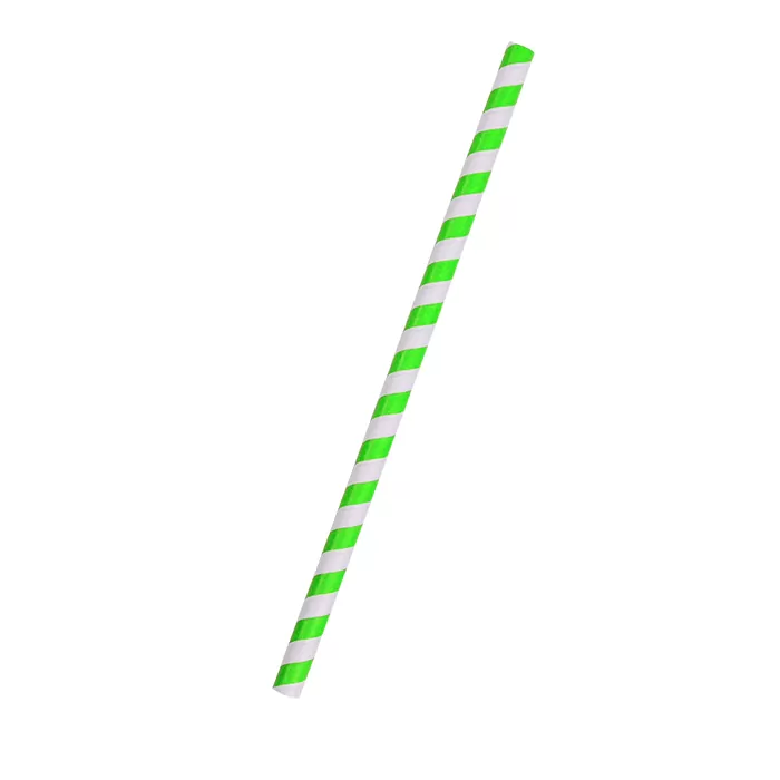 Paper Straw Jumbo- Green Stripe 2500pc/ctn