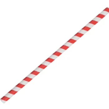 Paper Straw Jumbo- Red Stripe 2500pc/ctn