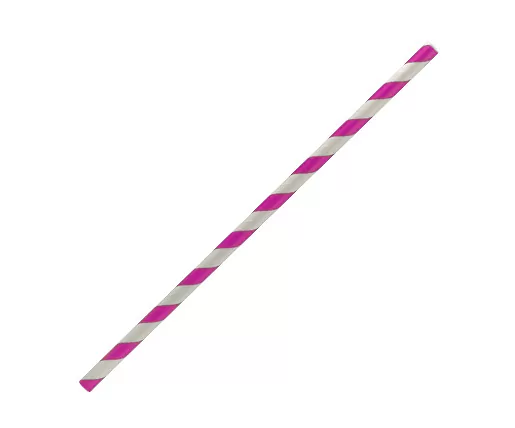 Paper Straw Regular-Pink Stripe 2500pc/ctn