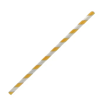 Paper Straw Regular-Yellow Stripe 2500pc