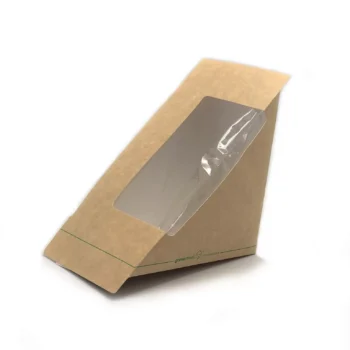 Heat Seal Sandwich Wedge with PLA coating and window 600pc/ctn
