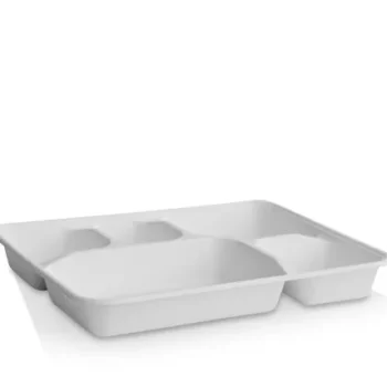 5 Deep Compartments Sugarcane tray 400pc/ctn