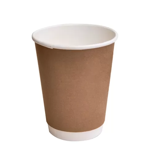 12 OZ PLA Coated DW Cup/Brown Print 500pc/ctn